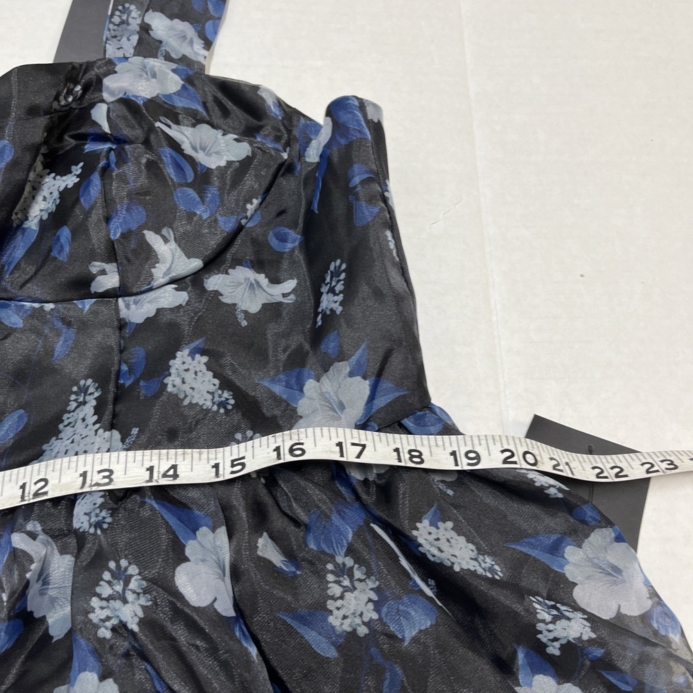 Lulus Dress Black Floral Organza Bustier Midi Size XXL Event Gala Wedding Guest - Picture 11 of 14